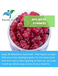 Elderberry Gummies Sambucus para niños y adultos 90 unidades vitamina C sistema inmunológico...