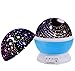 Night Light Kids Lamp, Romantic Rotating Sky Moon & Cosmos Cover Projector Night Lighting for Children Adults Bedroom, Baby Nursery Light, Living Room Gift (Blue)