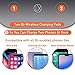 LXORY Dual Wireless Charging Pad - Double Qi Fast Charger for Two Phones (9W/Pad) - AirPods Wireless Charger Compatible with iPhone X/8, S10/S9 + All Qi Ready Phones - Charging Mat 18W Adapter Incl.