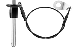 ZOWZEA 304 Stainless Steel Quick Release Pin 0.24 Inch(6mm) Diameter Ball Locking Pin with Push Button Lanyard Cable Usable Length 1.18"(30mm)