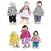 Tinksky Happy Doll Family Wooden Joint Puppet Maumet Including Grandparents for Kids Fun Role Playing ,Birthday Gift for your lovely son or daughter, Pack of 6