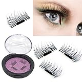 Bathmos 1 Pair/4Pcs 3D New False Magnetic Eyelashes New Fashion Ultra-thin 0.2mm Magnetic Eye Lashes Reusable Magnetic False Eyelashes Perfect for Deep Set Eyes & Round Eyes Magnetic Eyelashes Sets
