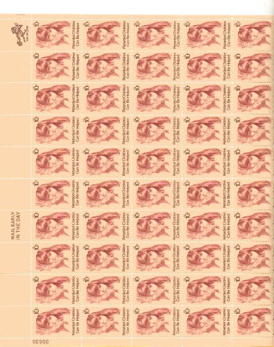 "Retarded Child" Full Sheet of 50 X 10 Cent Us Postage Stamps Scot #1549