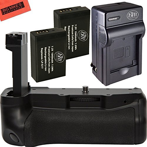 High Power Battery Grip Kit for Canon Rebel T7i and EOS 77D DSLR Camera – Includes Battery Grip + 2 BM Premium LP-E17 Batteries + Battery Charger