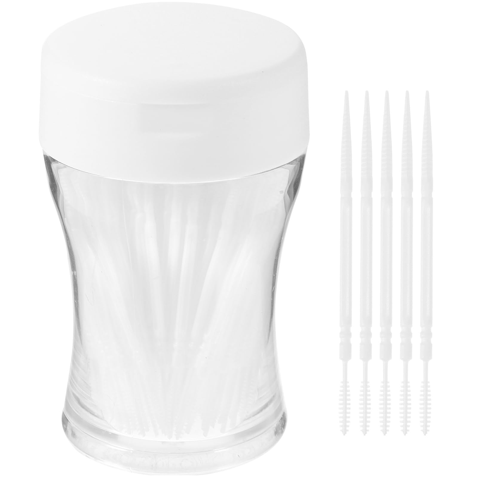 SUPVOX Double-Head Toothpicks 200Pcs Interdental Brushes Oral Care Floss Cleaners for Effective Food Debris Removal and Plaque Cleaning in a Portable Transparent Box