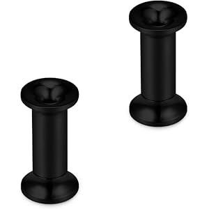 Qiwnswoy 12G to 2" Gauges for Ear Surgical Steel Double Flared Internally Threaded Earring Expander Stretcher Screw Fit Ear G