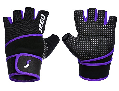 Seeu workout gloves women with 17.5" wrist strap, …