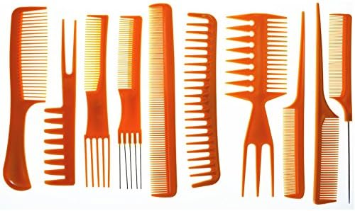 Hair Care Comb Anti Static Coarse Fine Toothed Tail Teasing Waves Pick Combs Set of 10,Bone