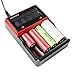 18650 Battery Charger Universal 4 Bay AA AAA C, Ni-MH Ni-Cd and 10440 18650 26650 Etc. Li-ion LiFePO4 Rechargeable Battery Charger with LCD Display H4