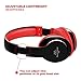 Sound Intone On ear Headphones with Microphone Lightweight Comfortable Volume Control Corded Headset Detachable Cable for iPhone Laptop Computer etc.(Black/Red)
