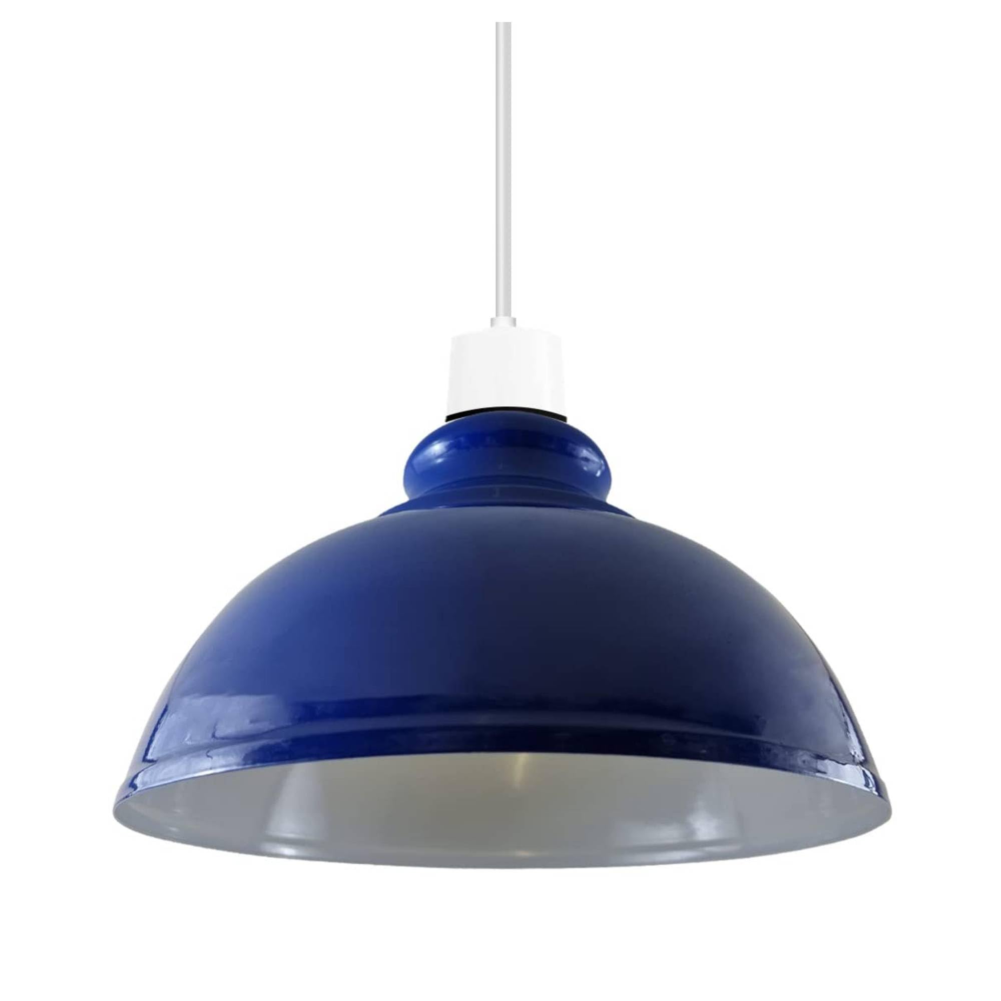 Navy Blue Metal Ceiling Lamp Shade 29cm Easy Fit Light Pendant Modern Ceiling Lighting Shade for Bedroom, Hallway, Office Industrial Kitchen Hanging Light Shade Ceiling Pendant