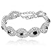 Long Way Women's Silver/Gold Plated Crystal Bracelets 6.7