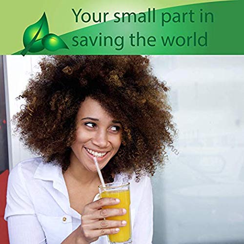 Biodegradable Straw Clear with GreenStrip 7 3/4" Unwrapped 400 Unit Pack, 100% Eco Friendly, Disposable Biodegradable - Image 2