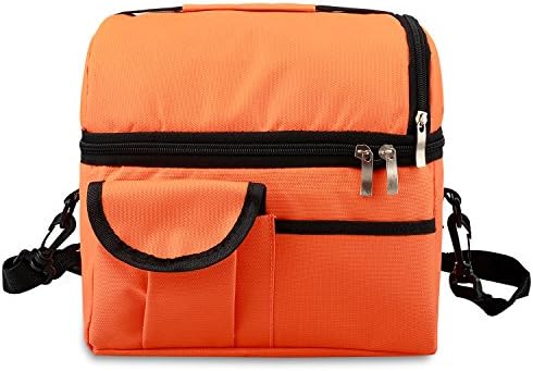 Lunch Bag Reusable Insulated Heavy Duty for Women Men Adults Multifunctional 8L Cooler And Warm Keeping Lunch Box Leakproof Waterproof (Orange)