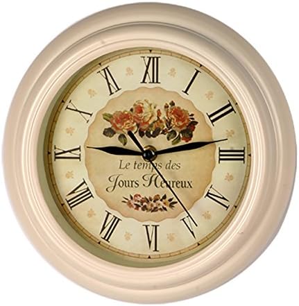 10-inch Elegant Metal Silent Quartz Wall Clock, Slient Non-ticking Special for Small Space, Office, Home Decor (WM0542 Beige)
