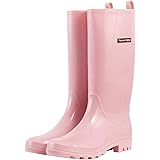 planone Tall rain Boots for Women and Waterproof Garden Shoes，Anti-Slipping Rainboots for Ladies with Comfortable Insoles，Sty