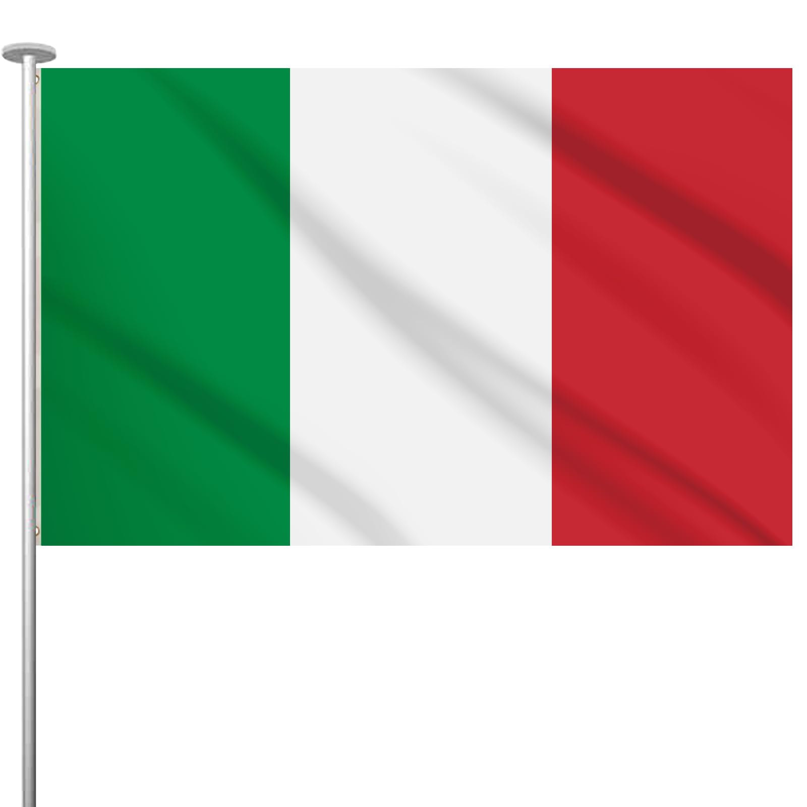 Wentsent Italy Flag 8x5ft, 250x150cm Italian Flag for with Brass Eyelets for Celebration Sport Activities Euro Football Cup 2024 Sports Events, Fans Bar Garden Indoor Outdoor Party Decorations