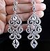 Large Sexy Austrian Crystal Rhinestone Chandelier Dangle Earrings Bridal E2084 3 Colors (White)