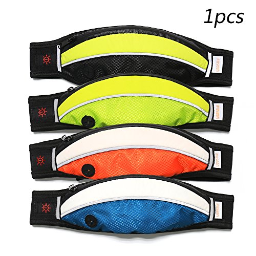 BSeen (TM) Fanny Pack with Led Lights- USB Rechargeable Running Waist Pack Neon with Earphone Hole, Adjustable for Runner, Women and Men-Holds iPhone 6/6s & Similar Smartphones (Orange/White)