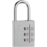 Master Lock Set Your Own Combination Aluminum Lock, Small Lock for Backpacks, Cabinets, or Zippers with 3-Digit Code,1-3/16 Inches Wide, 630D