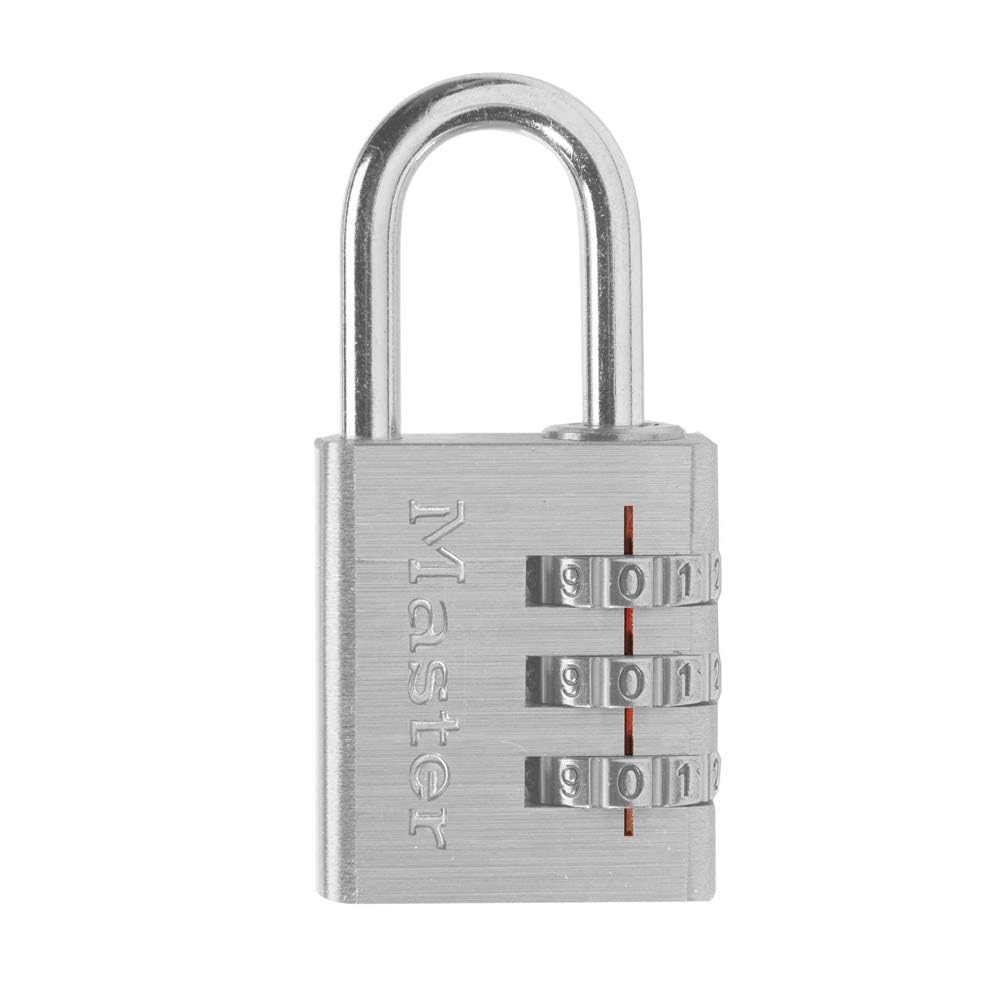 Photo 1 of Master Lock Set Your Own Combination Aluminum Lock, Small Lock for Backpacks, Cabinets, or Zippers with 3-Digit Code,1-3/16 Inches Wide, 630D