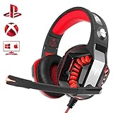 Beexcellent Gaming Headset for PS4 Xbox One PC, Noise-Isolation Headphones with Microphone Stereo Surround Sound for Mac Laptop