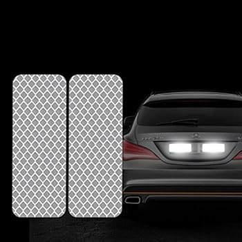 FOLCONROAD 10Pcs Car Reflective Warning Strip Stickers Safety Warning Light Reflector Protective Sticker [White-Rectangle][US Warehouse] Auto Christmas Decorations