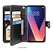 Harryshell LG V30 Case, LG V30 Plus Case, Luxury 12 Card Slots Shockproof Kickstand PU Leather Wallet Flip Protective Case Cover Wrist Strap for LG V35 / V35 ThinQ/LG V30 Plus / V30S ThinQ (Black)
