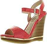 Kayleen EVINA-3 Women's Simple Ankle Strap Platform High Heel Wedge Sandals