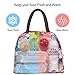 Buringer Reusable Insulated Lunch Bag Cooler Tote Box with Front Pocket Zipper Closure for Woman Man Work Picnic or Travel (Red Flowers)
