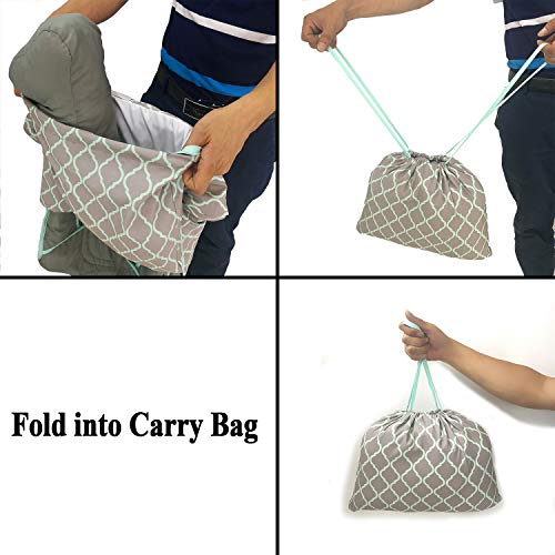 Soft Pillow Attached 2-in-1 Shopping Cart and High Chair Cover for Baby~Padded~Fold'n Roll Style~Portable with Free Carry Bag (Grid)