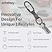 OrbitKey Key Ring Clip | Quick Release System, Sleek Design, Stainless Steel Surface | Holds up to 10 Keys, All Black