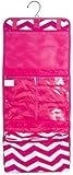 World Traveler Pink Chevron Cosmetic Makeup Organizer Hanging Bag