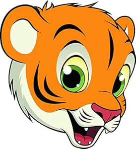 Amazon Com Cute Sweet Baby Wild Zoo Animal Cartoon Face Emoji Vinyl Sticker 2 Tall Tiger Automotive