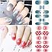 Comdoit Full Nail Stickers Nail Art Polish Strips Nail Wraps for Women Color Nails Strips Glitter Nail Art Stickers Self-Adhesive Decals Nail Design Fingernail Sticker Manicure Decoration