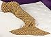 Sun Cling Mermaid Tail Blanket Crochet for Adult Teens Living Room Bedroom Sofa Super Soft Scales Blankets Sleeping Bags-Yellow