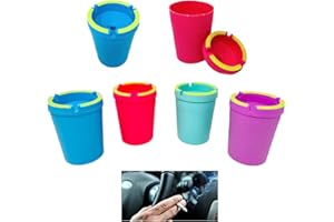 TSY TOOL (4 Pack Jumbo) Glow in the Dark Butt Bucket Ashtray Cigarette Cup Car Ash Holder Portable Truck Home Office (Colors May Vary)