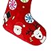 Valery Madelyn 21 Inch Joyful Santa, Snowman, Deer and Lollipops Multicolor Velvet Christmas Stocking for Kids, with Pom Pom Fringe Cuff,Themed with Tree Skirt(Not Included)