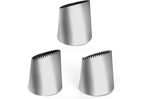 3pcs Large Piping Tips Set, Stainless Steel Frosting Piping Kit Icing Tips Cake Decorating Nozzles Baking Tools & Pastry Supp