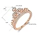 Women's Crown Tiara Rings Exquisite 18K Gold Plated Princess Tiny CZ Diamond Accented Promise Rings for Her Size 5-10