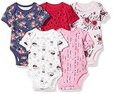 Rosie Pope Baby Girls 5 Pack Bodysuits (More Colors Available), Flowers, 3-6 Months