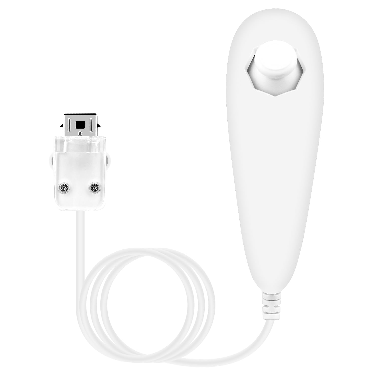 OSTENT Motion Based Wired Nunchuck Controller for Nintendo Wii Console Video Game Color White