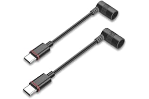 VERVERAY 2PCS Barrel Plug to USB-C Adapter for Ring USB C Outdoor Cameras, Barrel Adapter Compatible with Ring Solar Panel for Stick Up Cam and Spotlight Cam Pro, Black