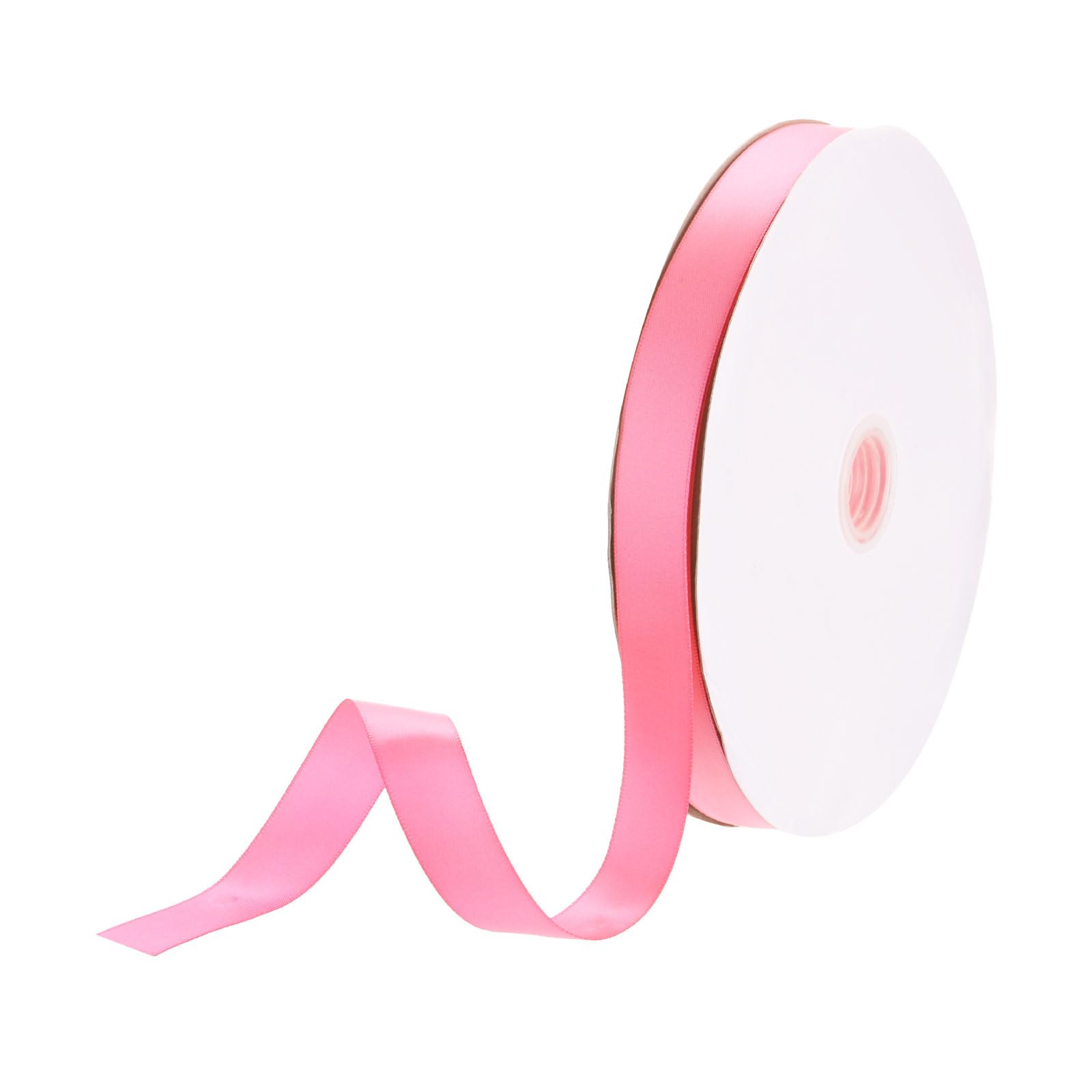 DMiotech 15mm Satin Ribbon 91m/300ft Thin Double Face Fabric Grosgrain Ribbon for Gift Wrapping Floral Hair Flower Bouquet, Dark Pink