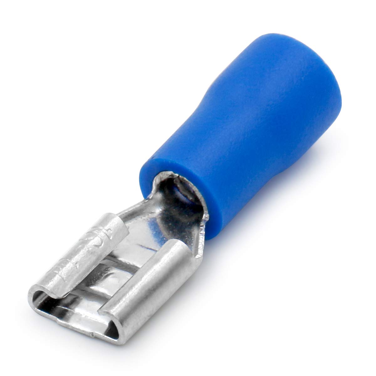 Heschen Female Quick Disconnects Vinyl Insulated, FDD2-187, 4.8 x 0.5mm Cable Terminal, for 1.5-2.5mm² (16-14 AWG), Blue, 100Pack