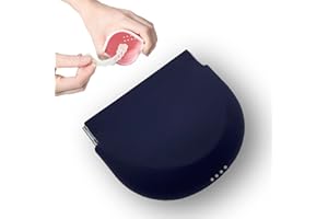 ONBUWWS Retainer Case,Silicone Slim Cute Retainer Holder Dental Thin Container Braces Case for Girl Women Kids Men Travel Partial Denture Night Mouth Guard Aligner Case (Black)