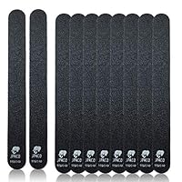 JPACO 12 PCS Professional Nail Files 180 240 Grit (Black) for Press Ons, Gel, Acrylic, Crystal, Natural Nails. Double Sided Emory Board Black & Washable (12 Pack)