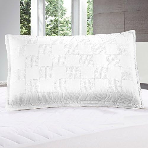 AMZ Digital Hypoallergenic Pure Cotton Bed Pillow, Zippered Adjustable Bed Pillows for Sleeping, Exquisite Patterned Shell with Antibacterial Fiber Filler, Queen（1 Pack）