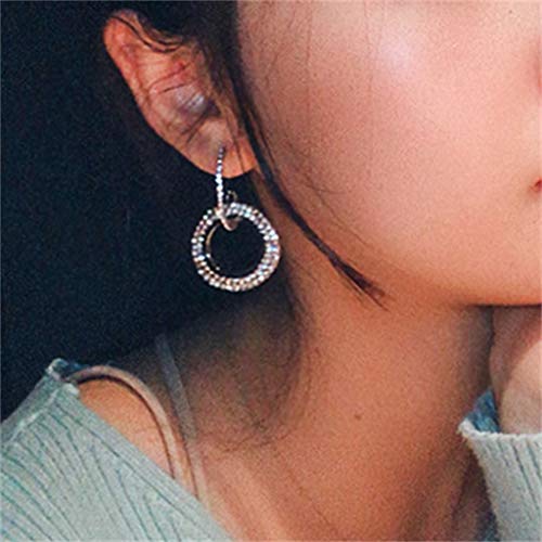 Clearance Deal! Hot Sale! Earring, Fitfulvan 2018 Women Jewelry Rhinestone Austria Crystal Pendant Hoop Earring (Silver-1) - Thumbnail 3