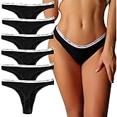 CINVIK Womens Cotton Thongs for Sport Workout Ladies Plus Size Cotton Thong Packs